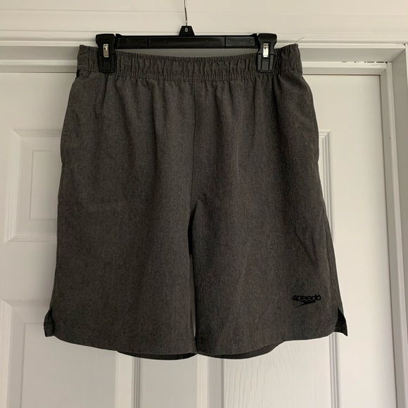 Speedo Fit 8” Lined Hybrid Gym Swim Shorts, Grey S - Picture 1 of 6